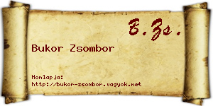 Bukor Zsombor névjegykártya